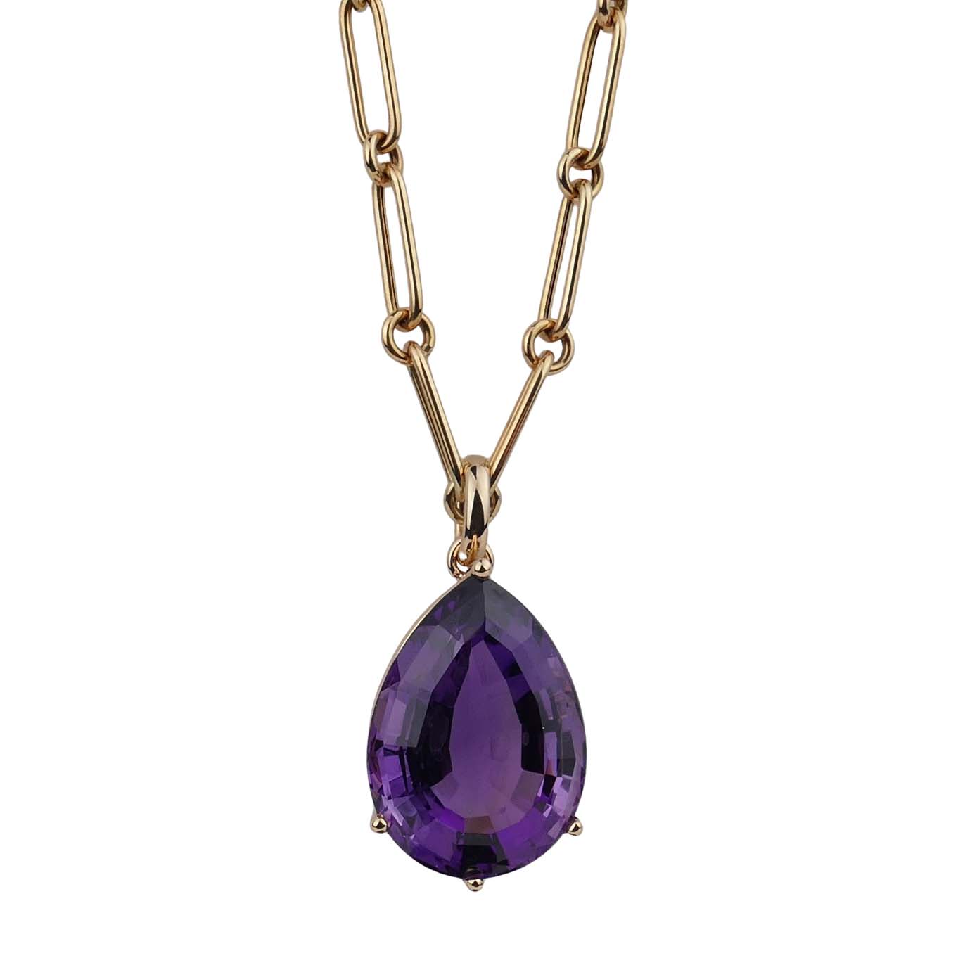 Anhänger mit Amethyst in Tropfenform Roségold 750/000 handgearbeitet Anhänger mit Amethyst in Tropfenform Roségold 750/000 handgearbeitet