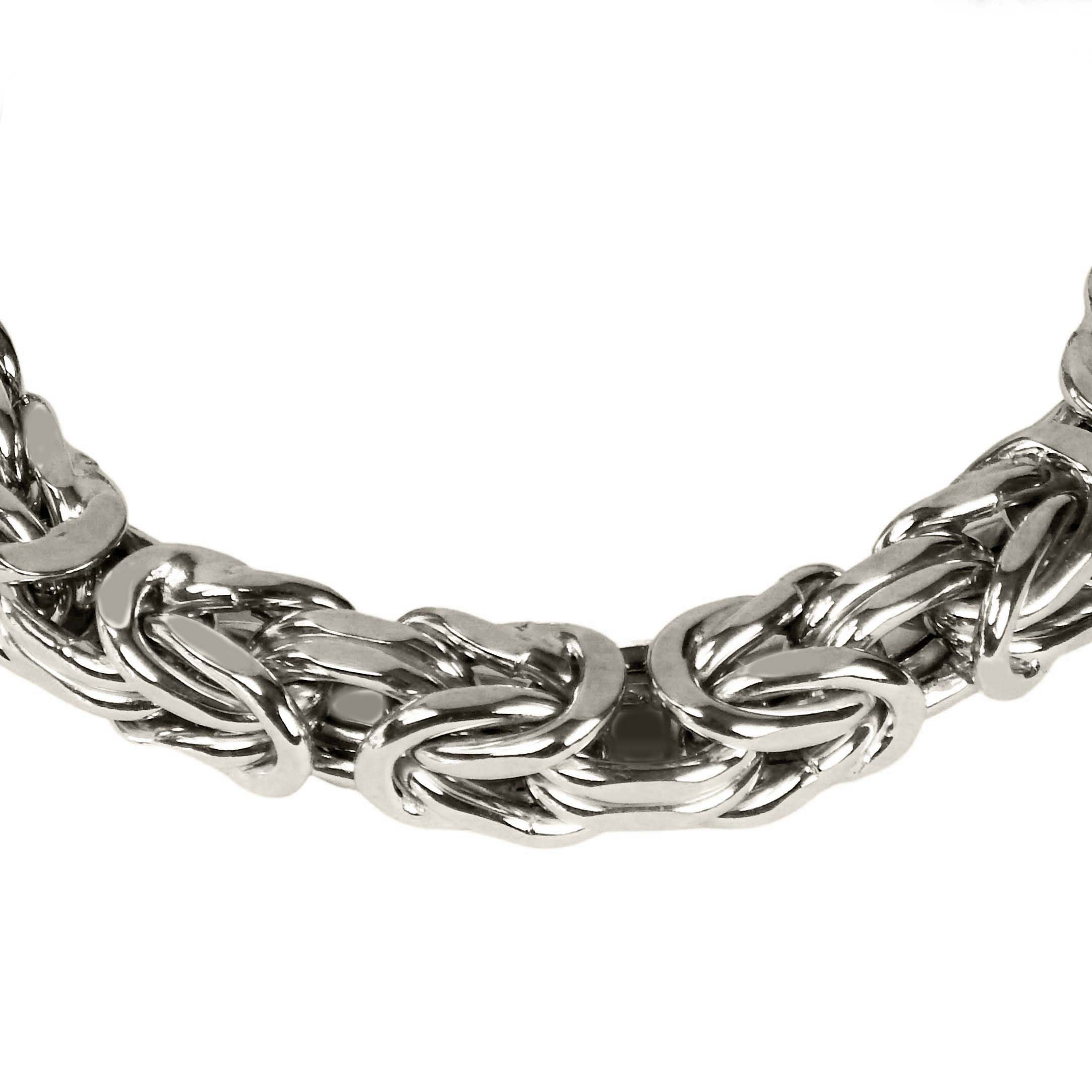 31554-1 Breite Königskette aus rhodiniertem Sterlingsilber