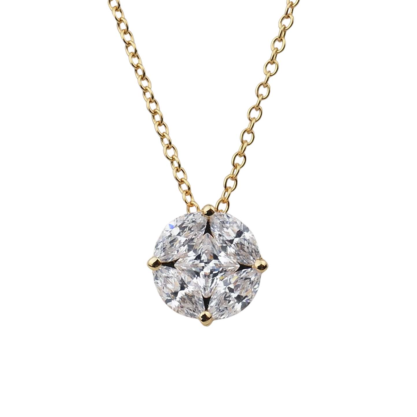 Ratius Halskette aus goldplattiertem Silber mit Zirkonia