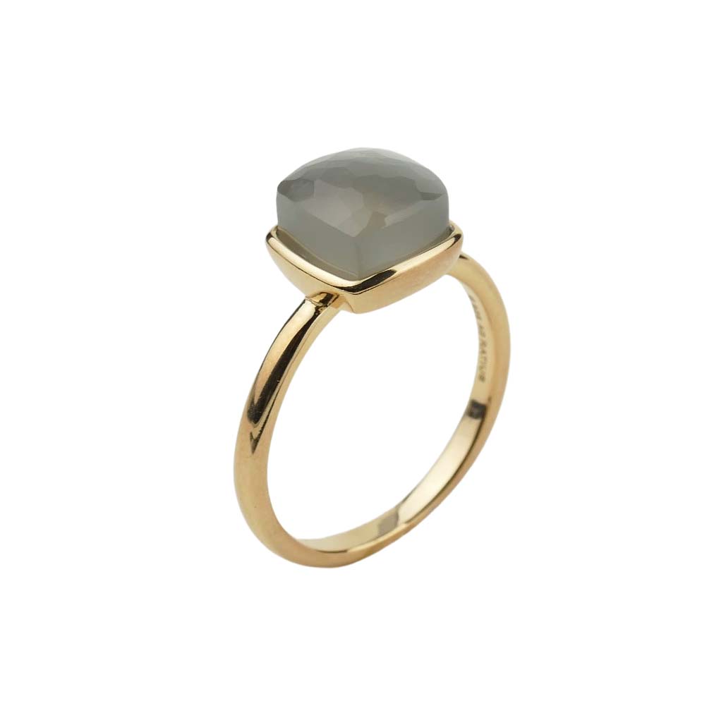33679 Ratius Damenring mit Mondstein Sterlingsilber goldplattiert