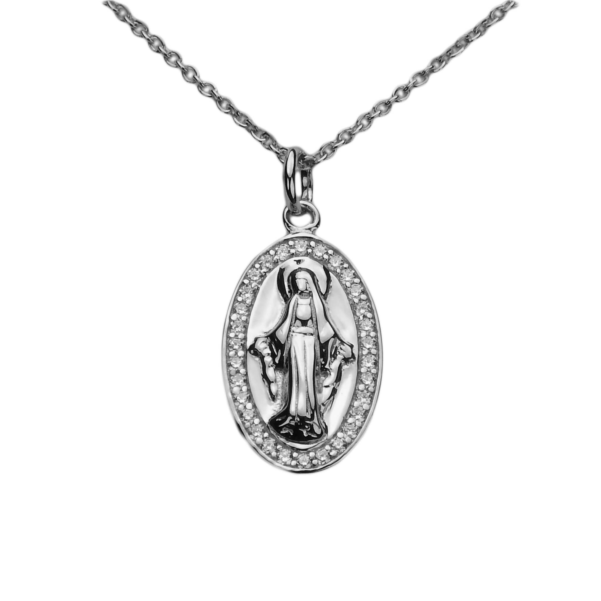 Ratius Kette mit Madonna Silber rhodiniert 