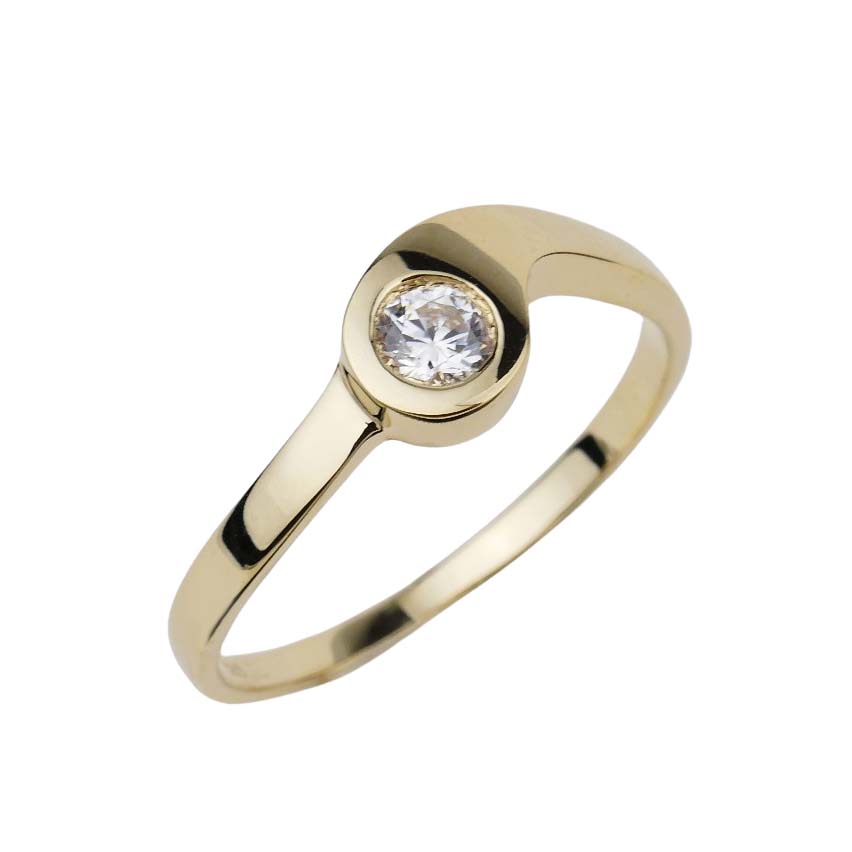 Damenring mit Zirkonia Gelbgold 585/000 Damenring mit Zirkonia Gelbgold 585/000