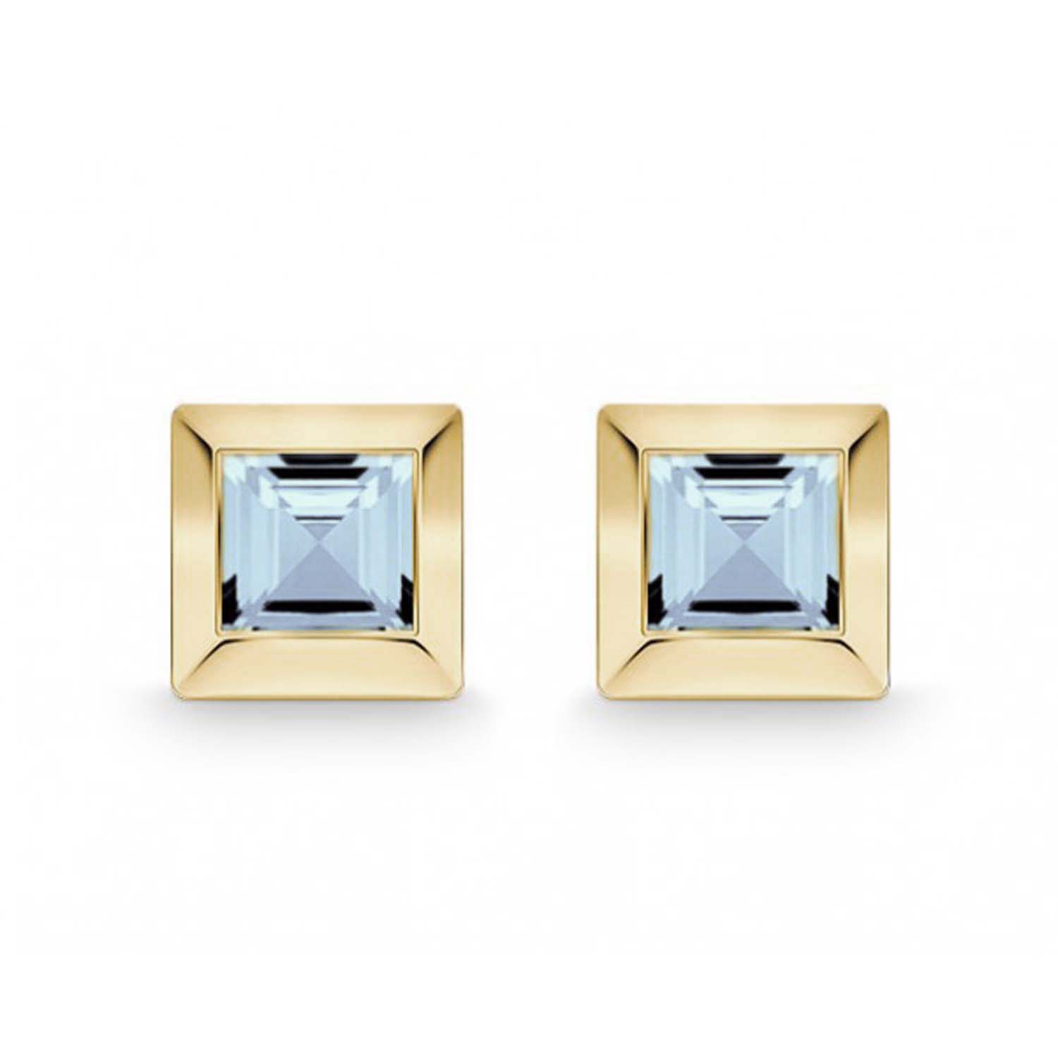 536821958-3 Quinn Ohrstecker mit Blautopas Gelbgold 585/000 Blautopasohrringe