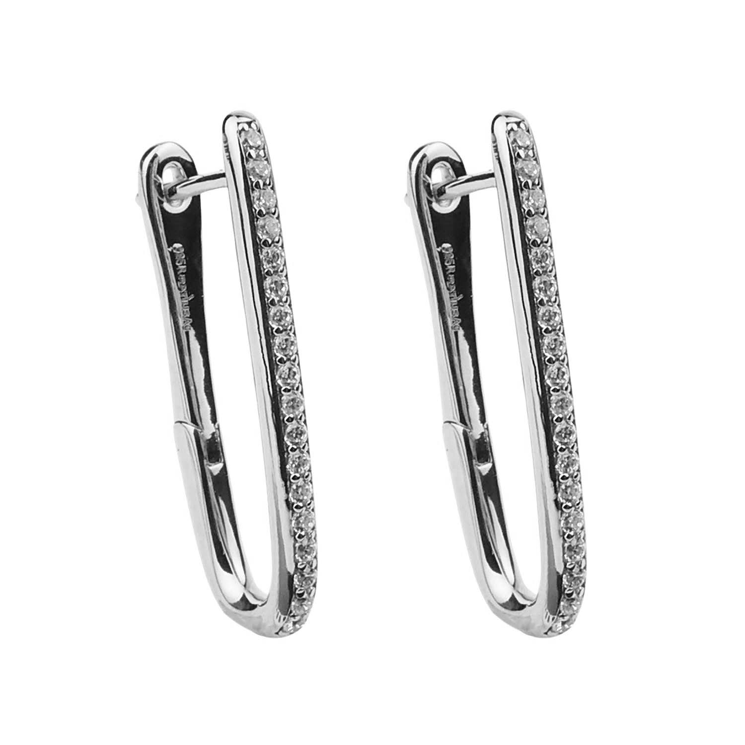 Ratius Creolen aus rhodiniertem Silber mit Zirkonia