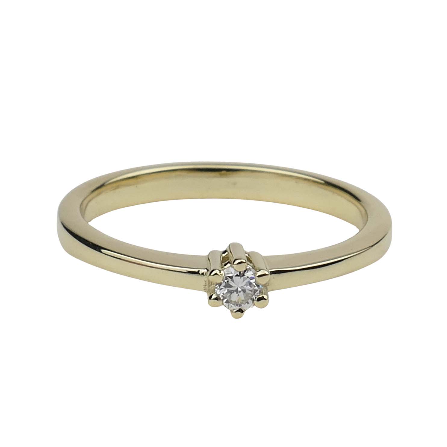 Verlobungsring Gelbgold 585/000 mit Brillant aus unserer Goldschmiede