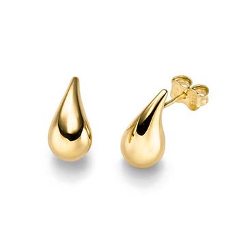 Ohrstecker in Tropfenform Gelbgold 585/000