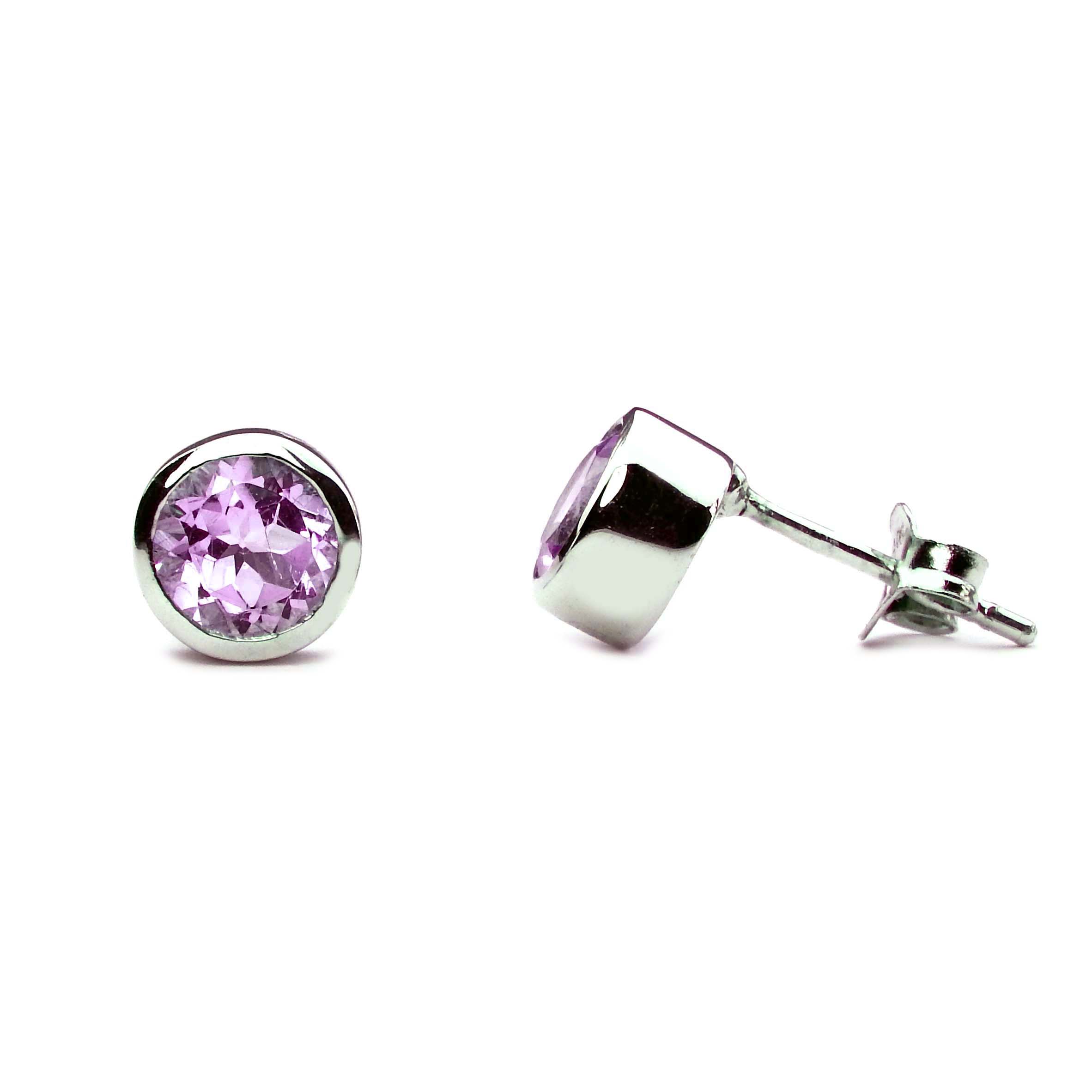Amethyst-Ohrstecker Sterlingsilber
