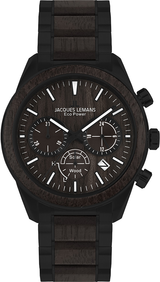 1-2115M Jacques Lemans Chronograph Eco Power Solar Wood 1-2115M