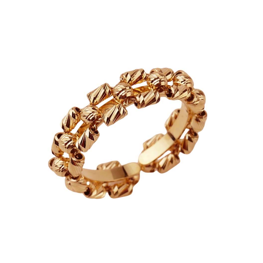 Flexibler Damenring Roségold 585/000 mit Glitzeroptik Flexibler Damenring Roségold 585/000 mit Glitzeroptik