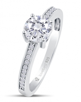 32076 Verlobungsring Sterlingsilber mit Zirkonia