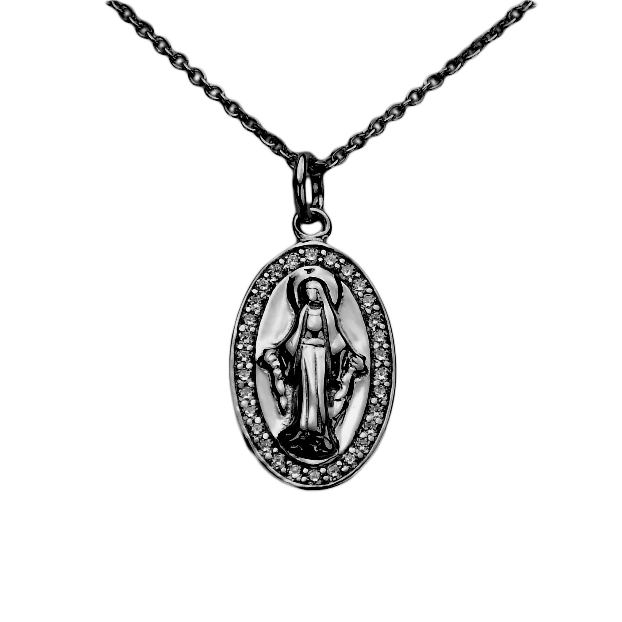 30860 Ratius Kette mit Madonna Silber rutheniert reduziert