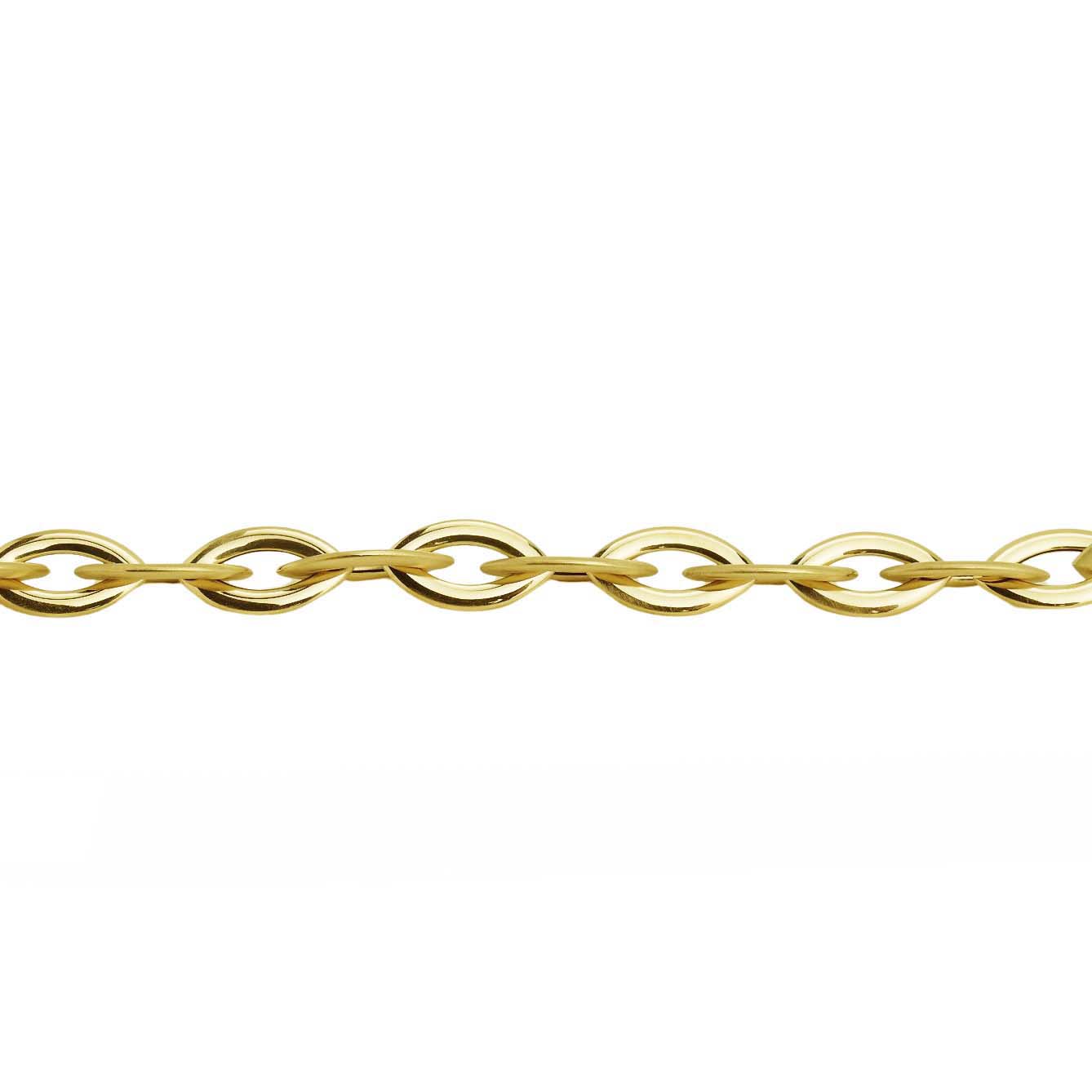 33288-2 Armband mit navetteförmigen Kettengliedern Gelbgold 585/000