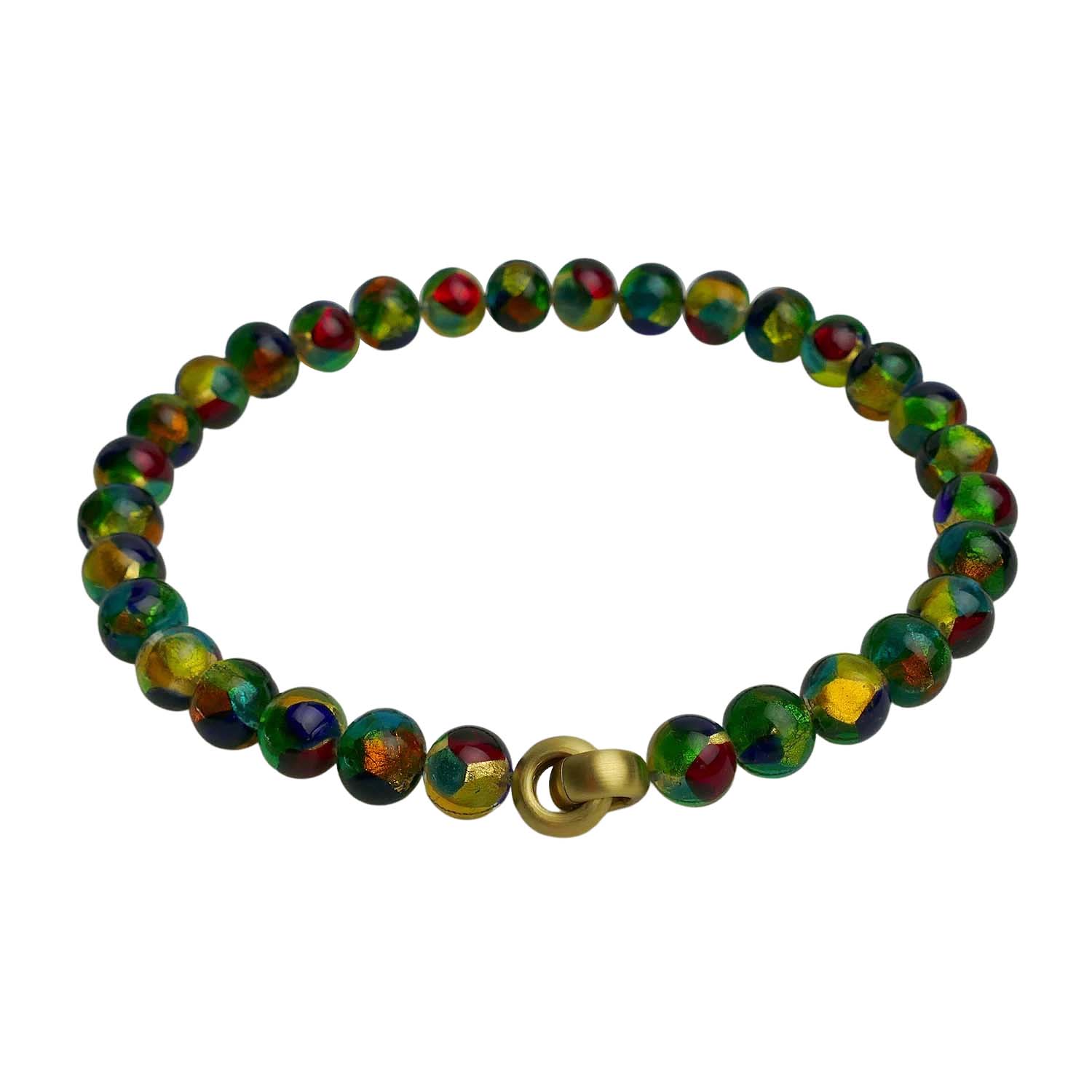 Muranoglaskette mit vergoldeter Silberschließe reduziert