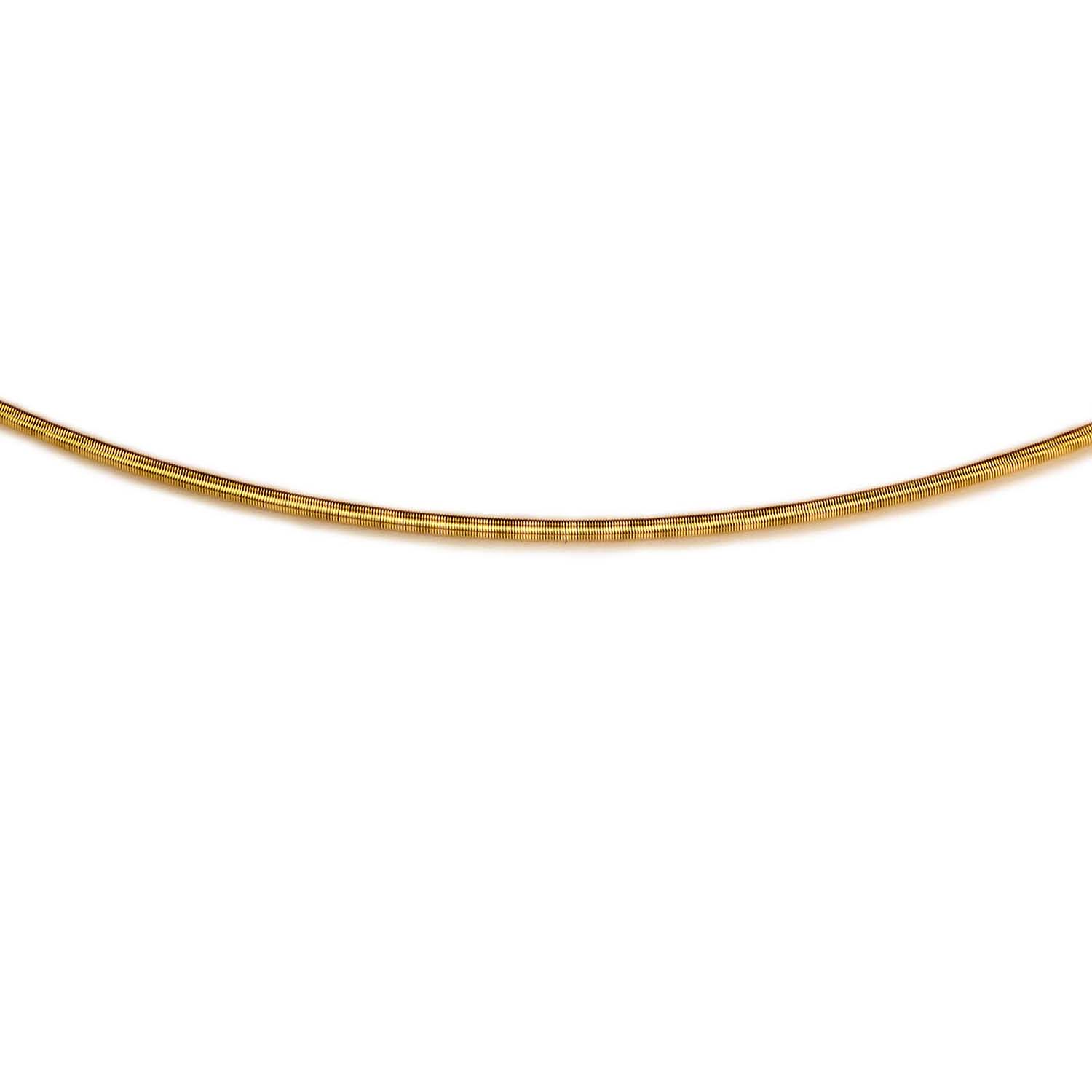 32415-1 Flexibler Omega-Halsreif 1,4 mm, Roségold 750/000, Doppelclipschließe