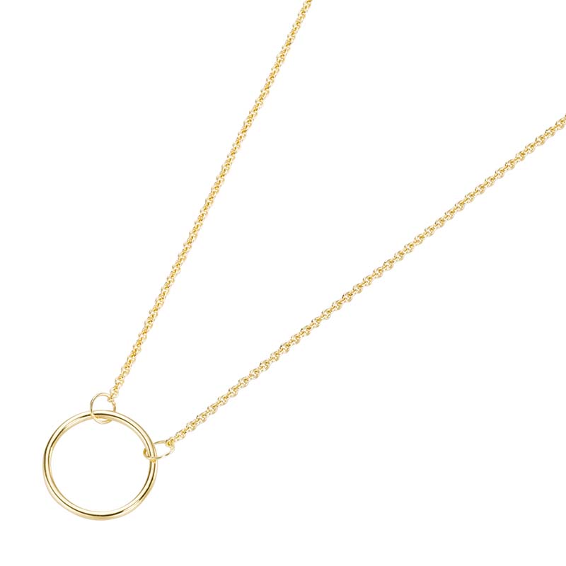 EW661-99038091450 Silver D-Line Silberkette goldplattiert mit Kreis Sterlingsilber vergoldet