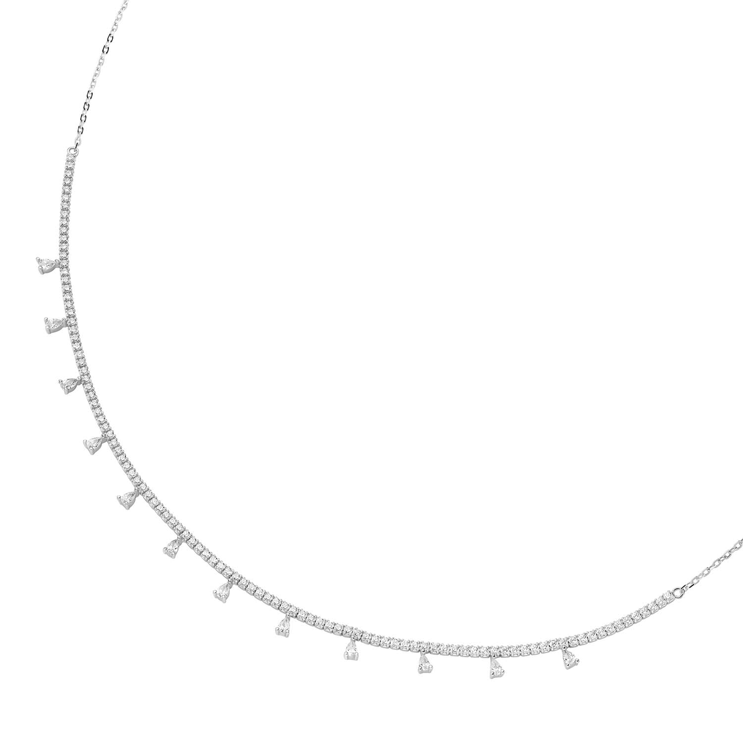 32688 Silver D-Line Collier Silber mit Zirkonia