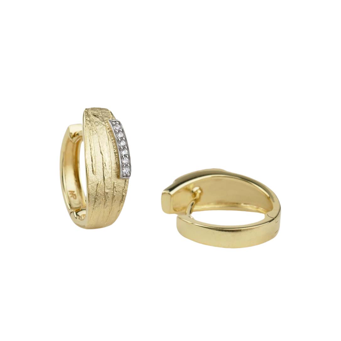 34149 Creolen aus goldplattiertem Sterlingsilber mit Zirkonia