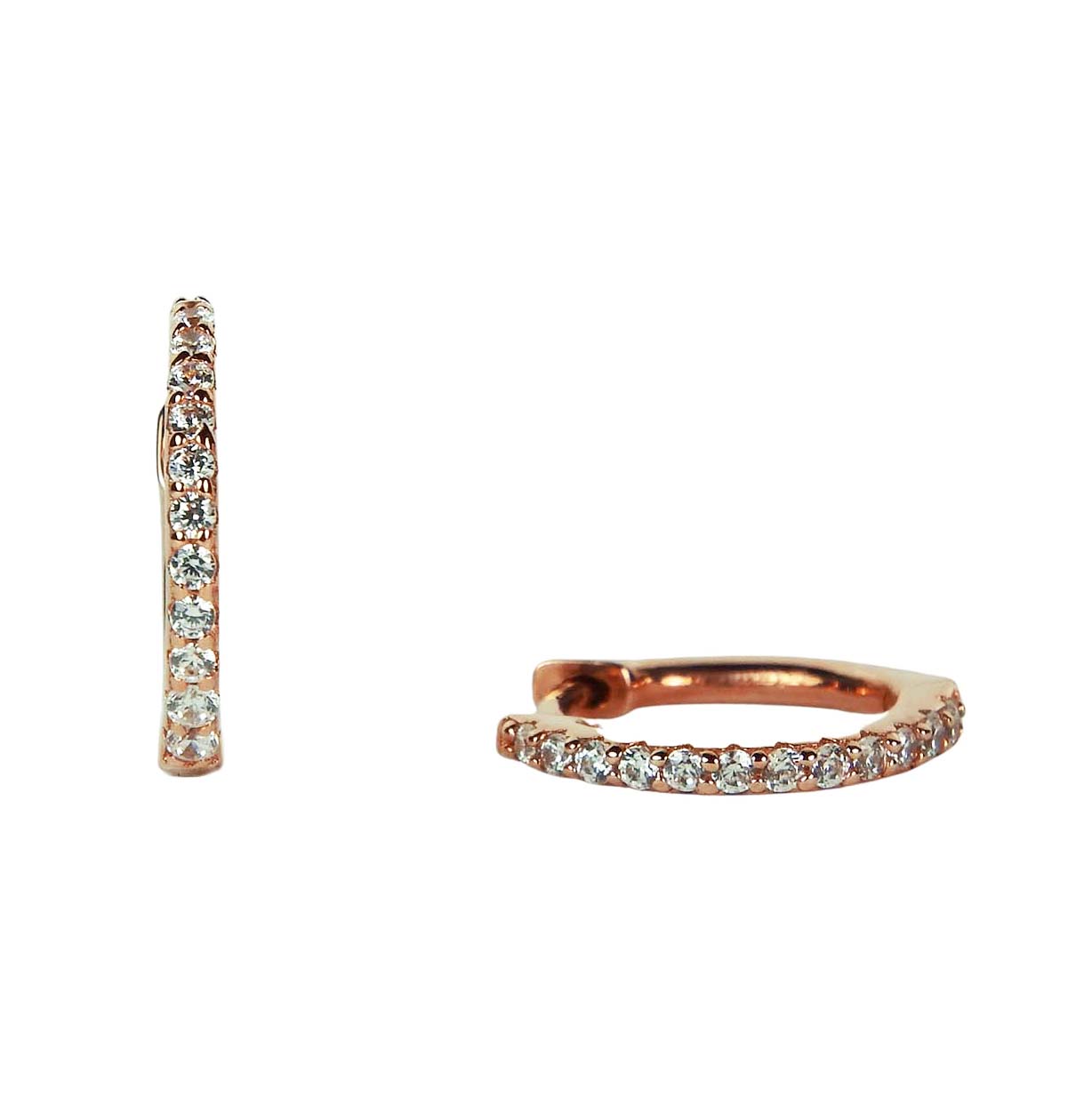 Ratius Creolen aus rosé goldplattiertem Silber mit Zirkonia