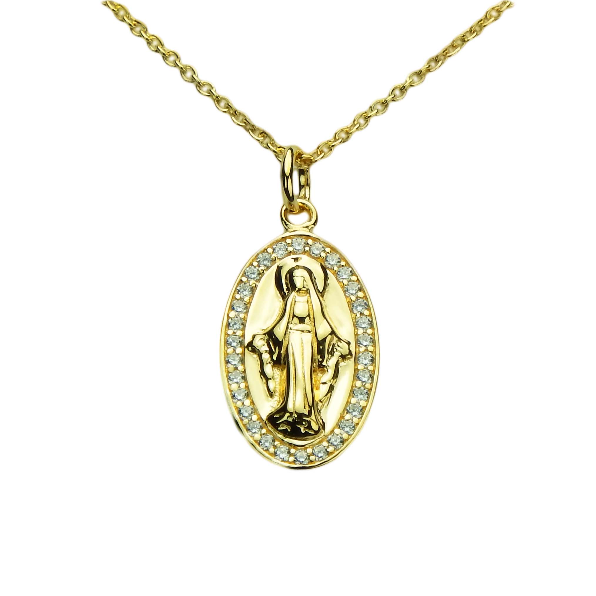 30858 Ratius Kette mit Madonna Silber goldplattiert reduziert