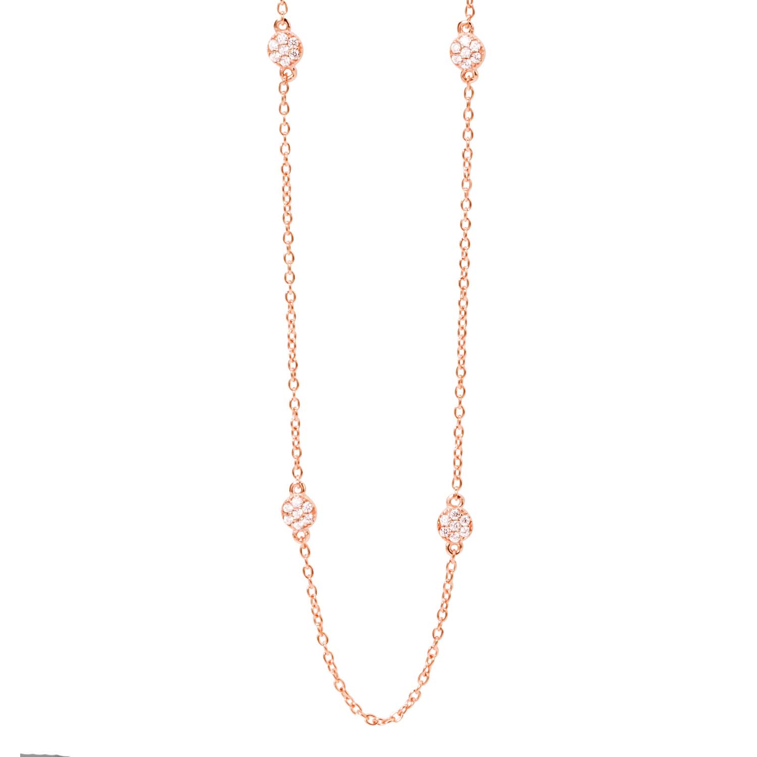 Ratius Halskette Silber rosé goldplattiert mit Zirkonia