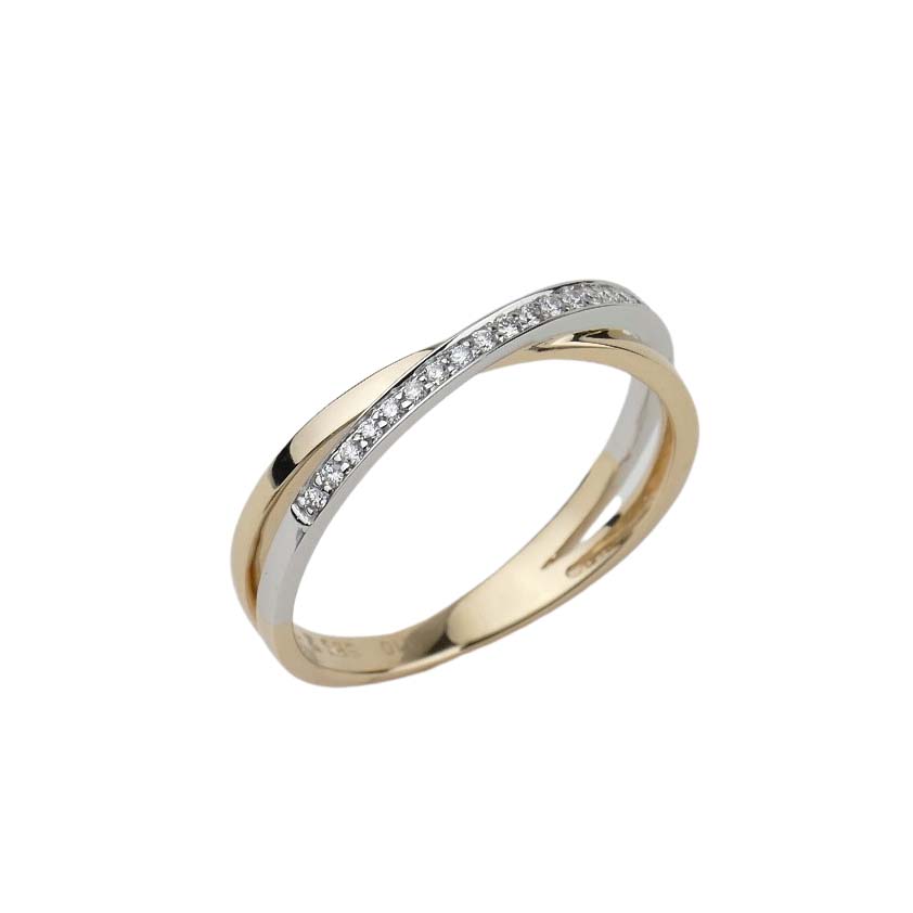 34103-1payvOGRKfDAjv Damenring mit Brillanten Gelbgold und Weißgold 585/000