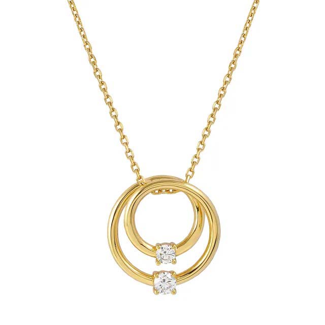 Nomination Halskette Cosmiclove Silber goldplattiert mit Zirkonia