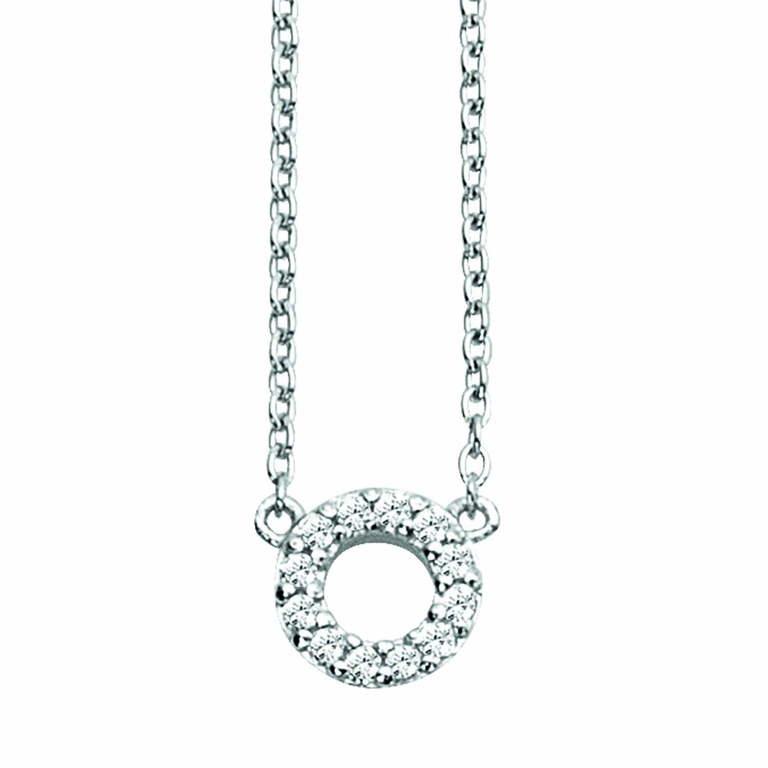 Ratius Halskette mit Kreis rhodiniertes Sterlingsilber