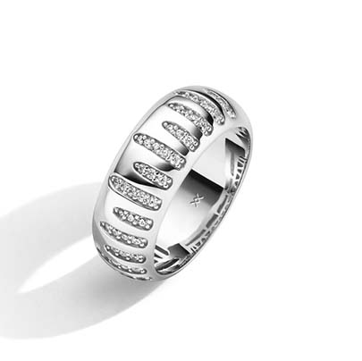 34110 Damenring aus rhodiniertem Silber mit Zirkonia