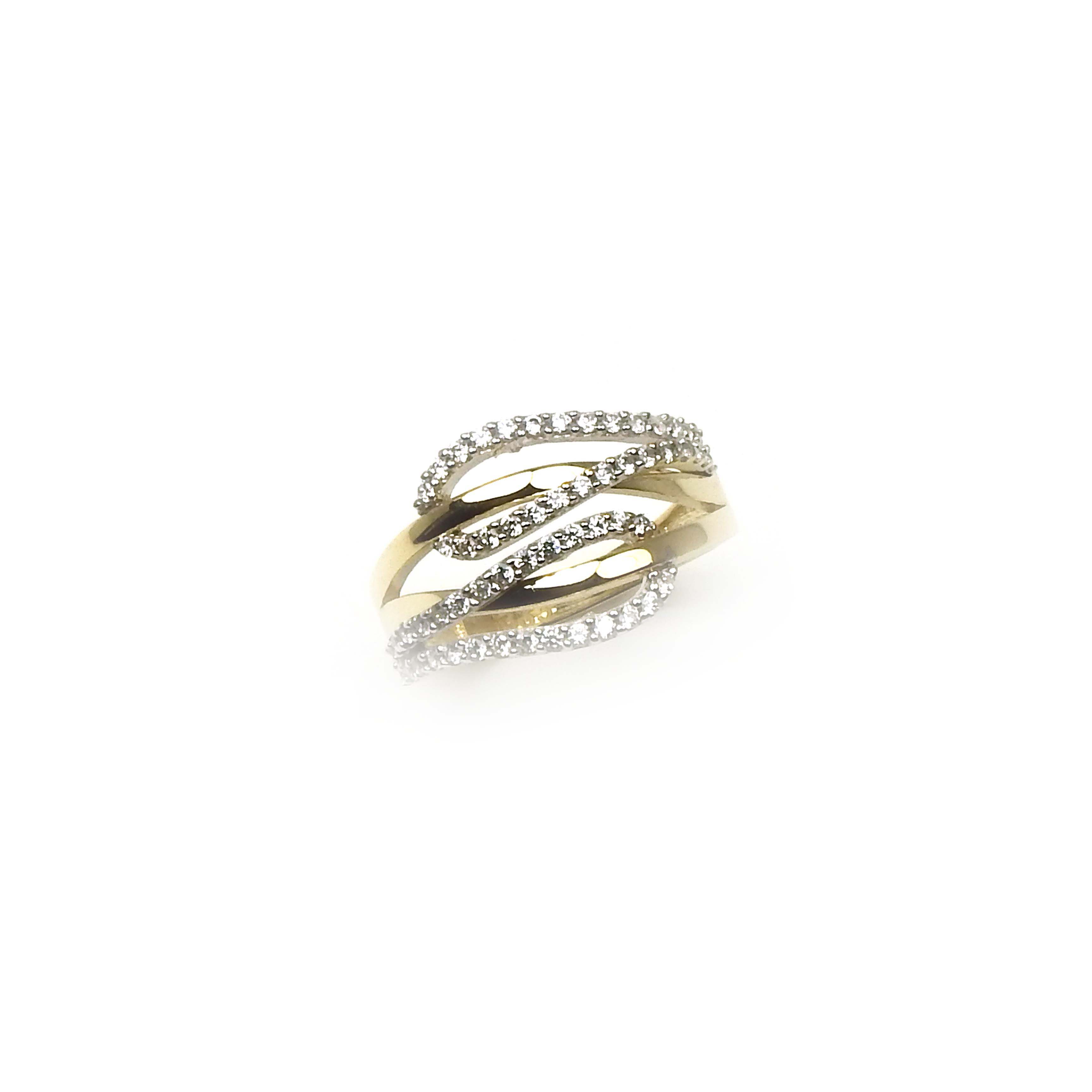 Damenring Gold 333/000 bicolor mit Zirkonia