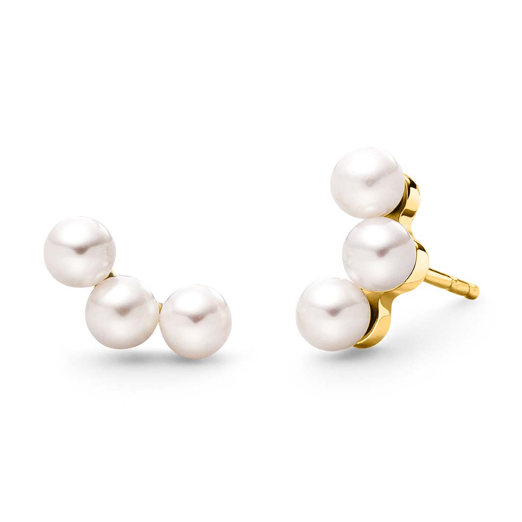 Boccia Perlohrstecker aus goldplattiertem Titan