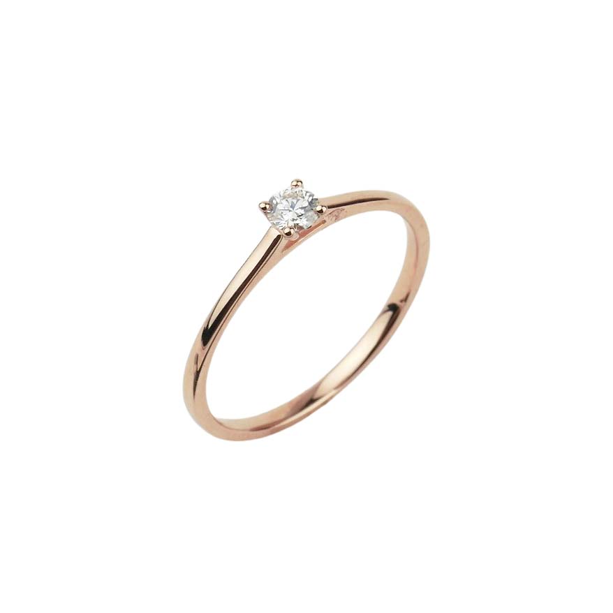 33616-1 Antragsring Verlobungsring Roségold 585/000 mit Brillant