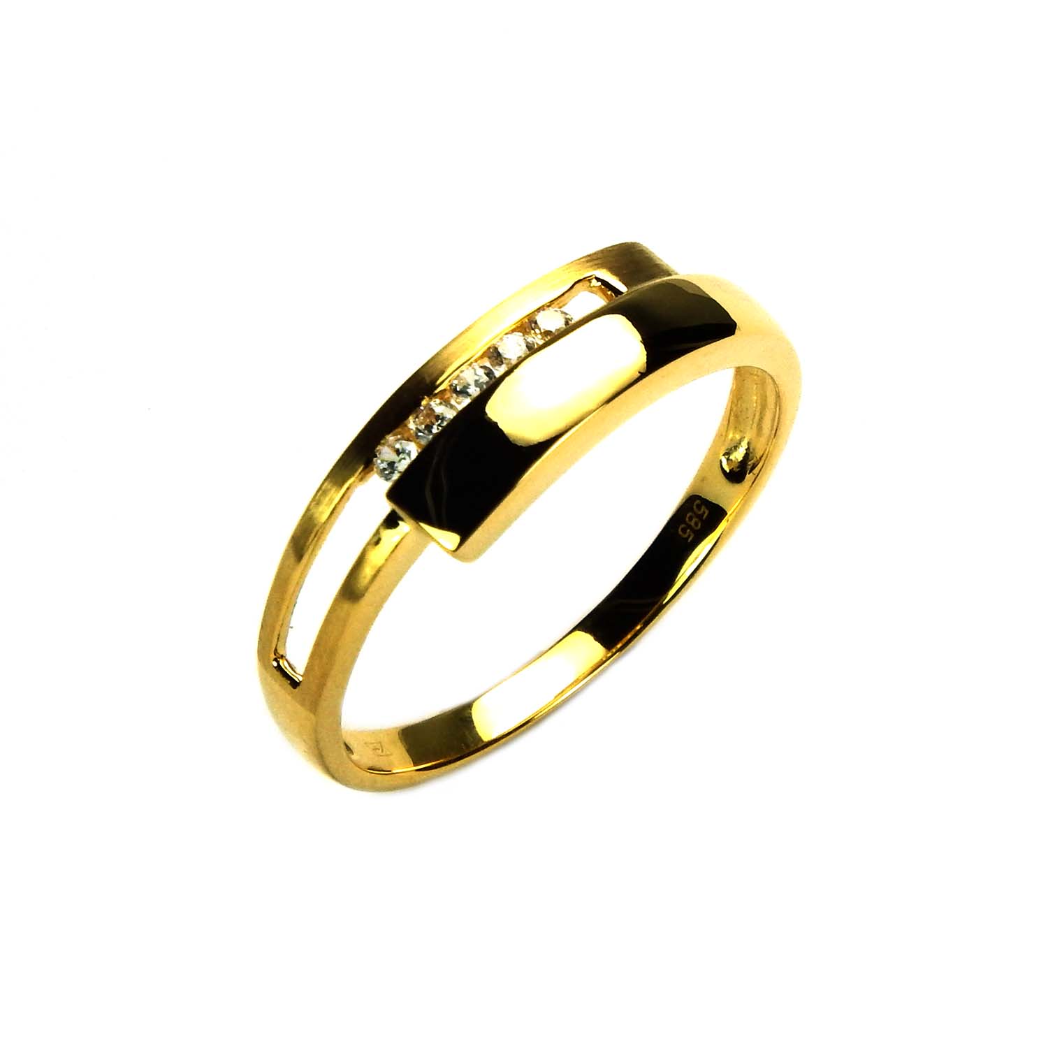 31284 Damenring Gold 585/000 mit Zirkonia große Weite Ring für Damen extragroß