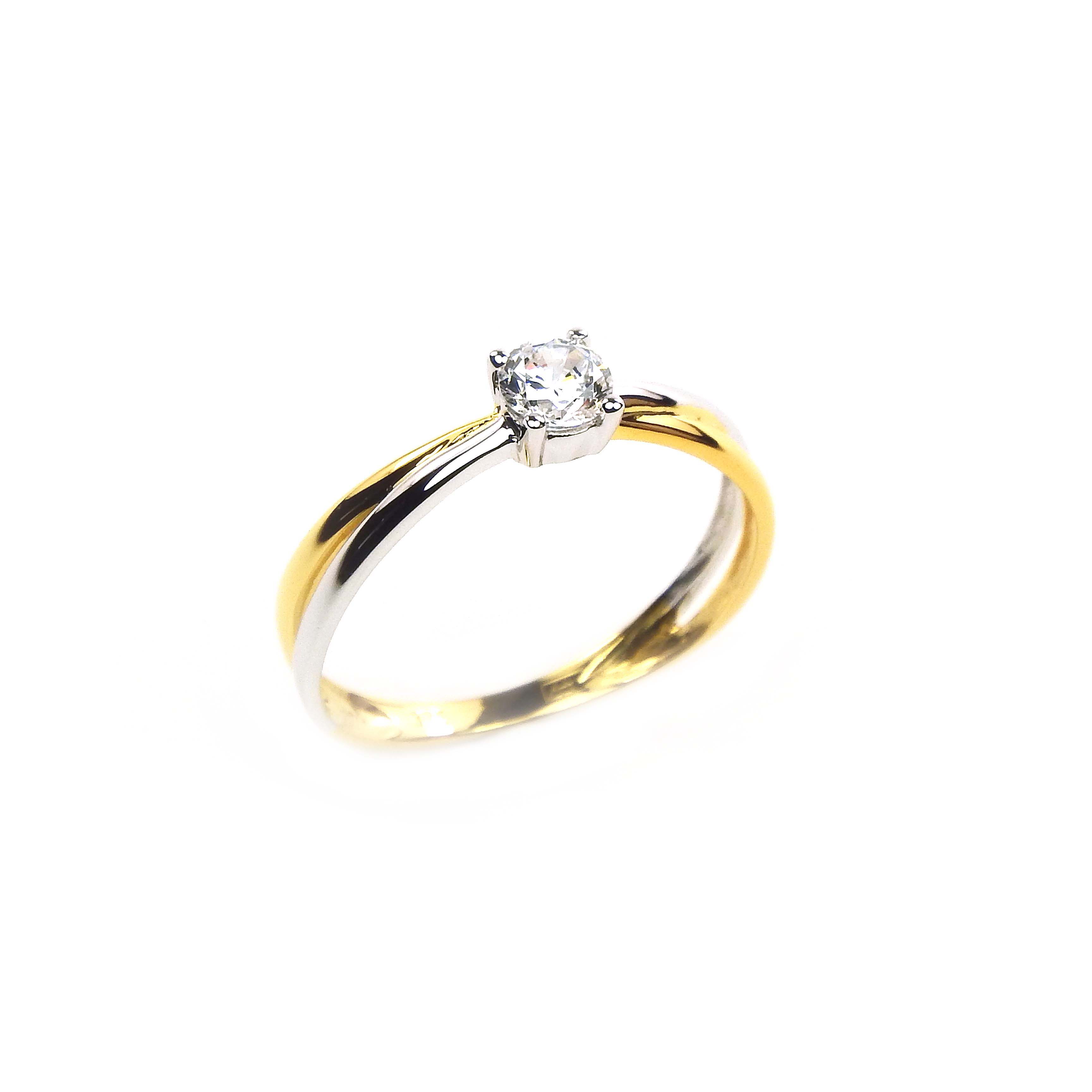 Damenring Gold 333/000 bicolor mit Zirkonia