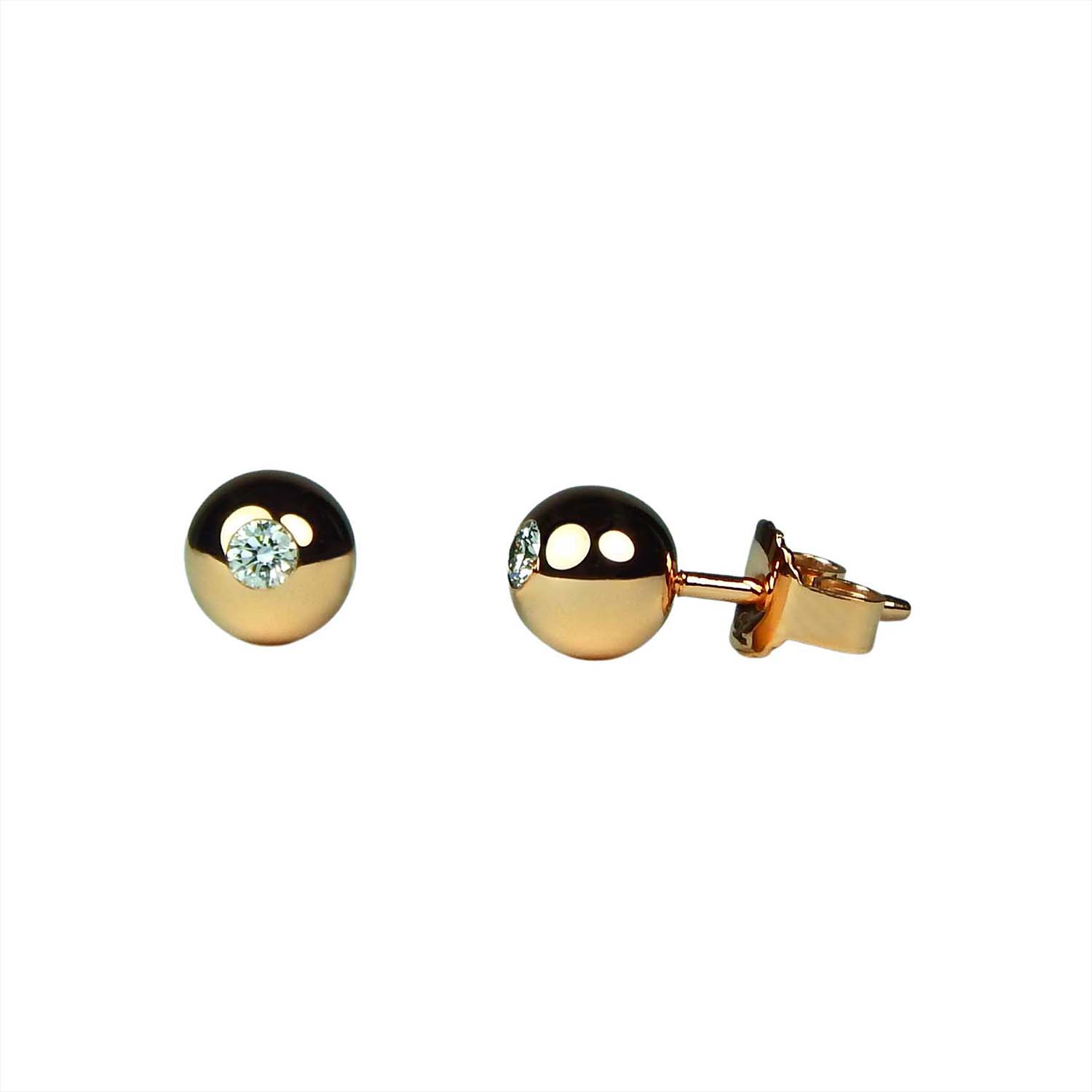 644170-003 Bunz Brillantohrstecker 5 mm Déco Art by Micha Bunz Roségold 750/000 poliert