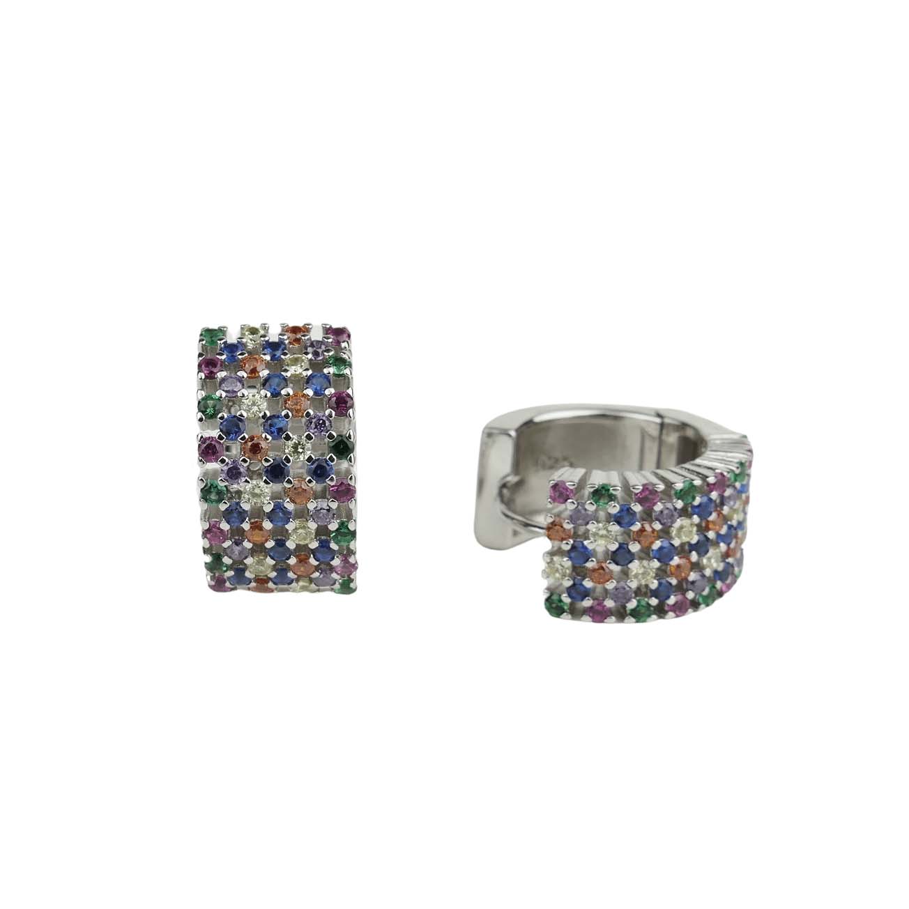 33543 Creolen Sterlingsilber mit bunten Zirkonia