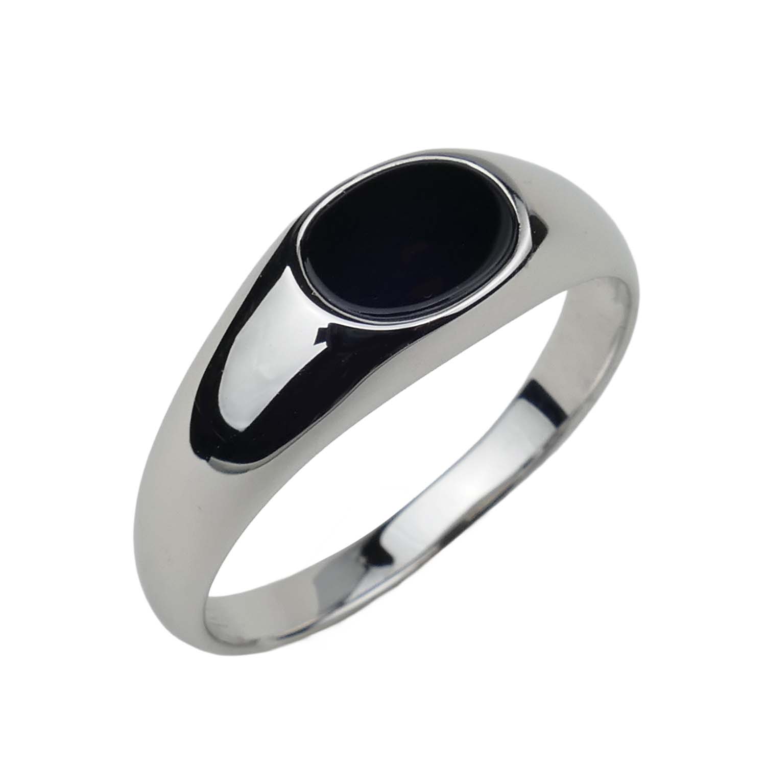 Herrenring Silber mit Onyx