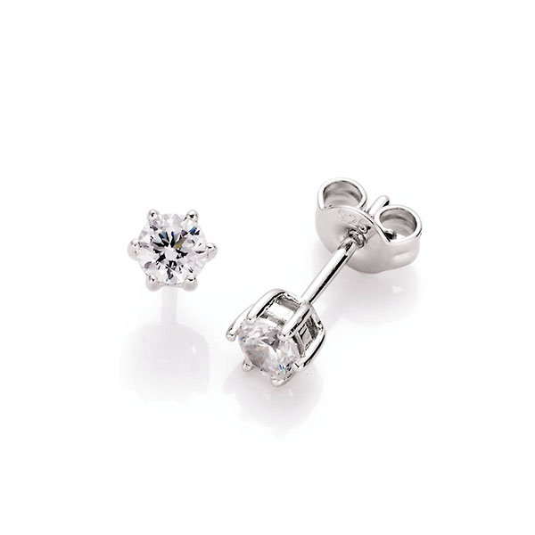 Silver D-Line Ohrstecker