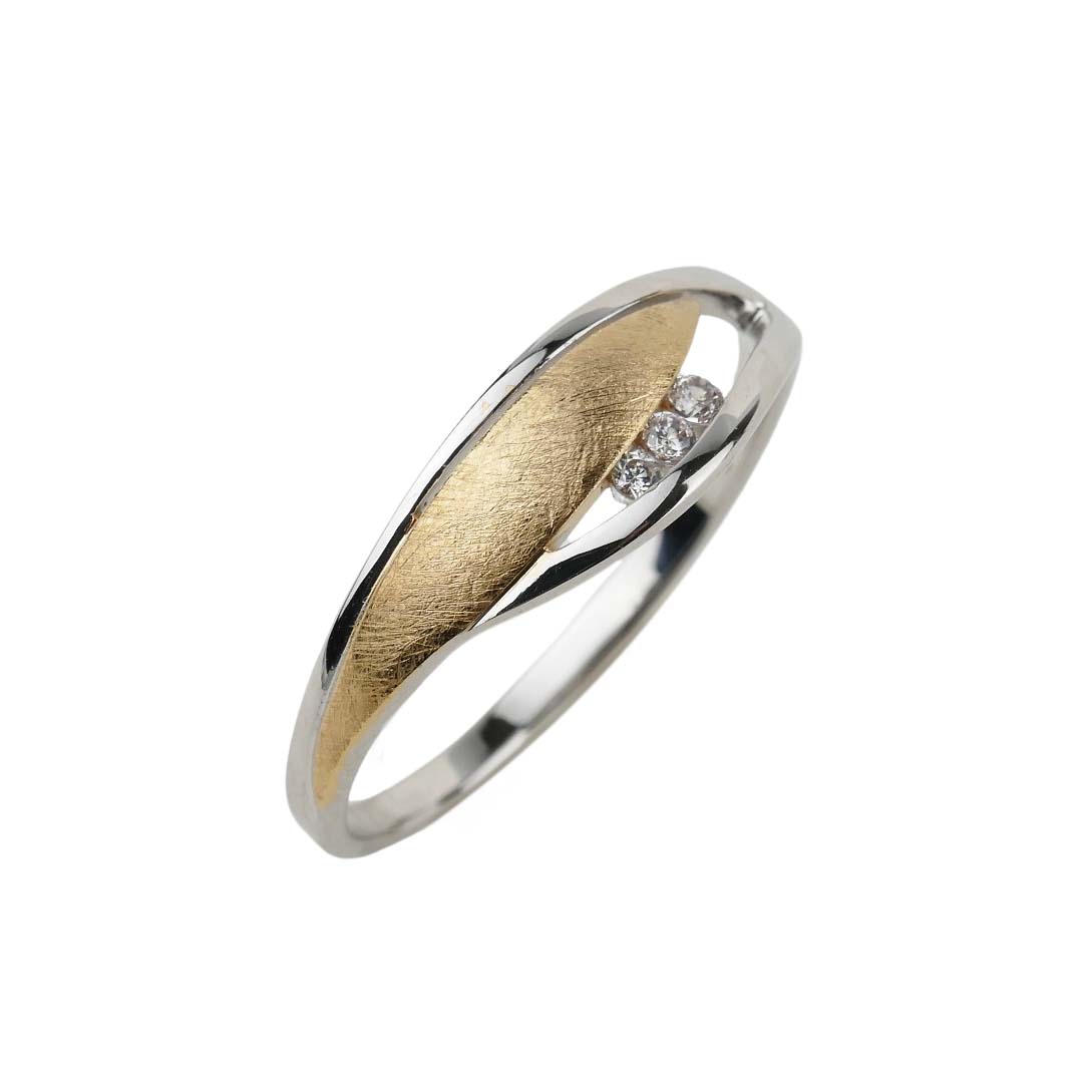 34207 Damenring Silber bicolor mit Zirkonia