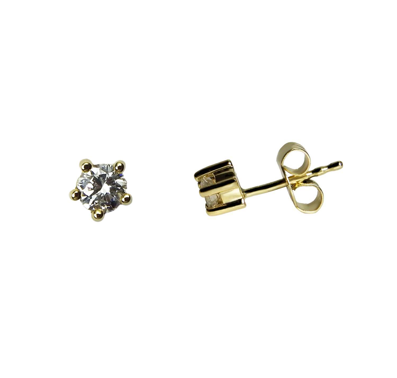 33120-1 Handgearbeitete Brillantohrstecker 0,32 ct. Gelbgold 585/000