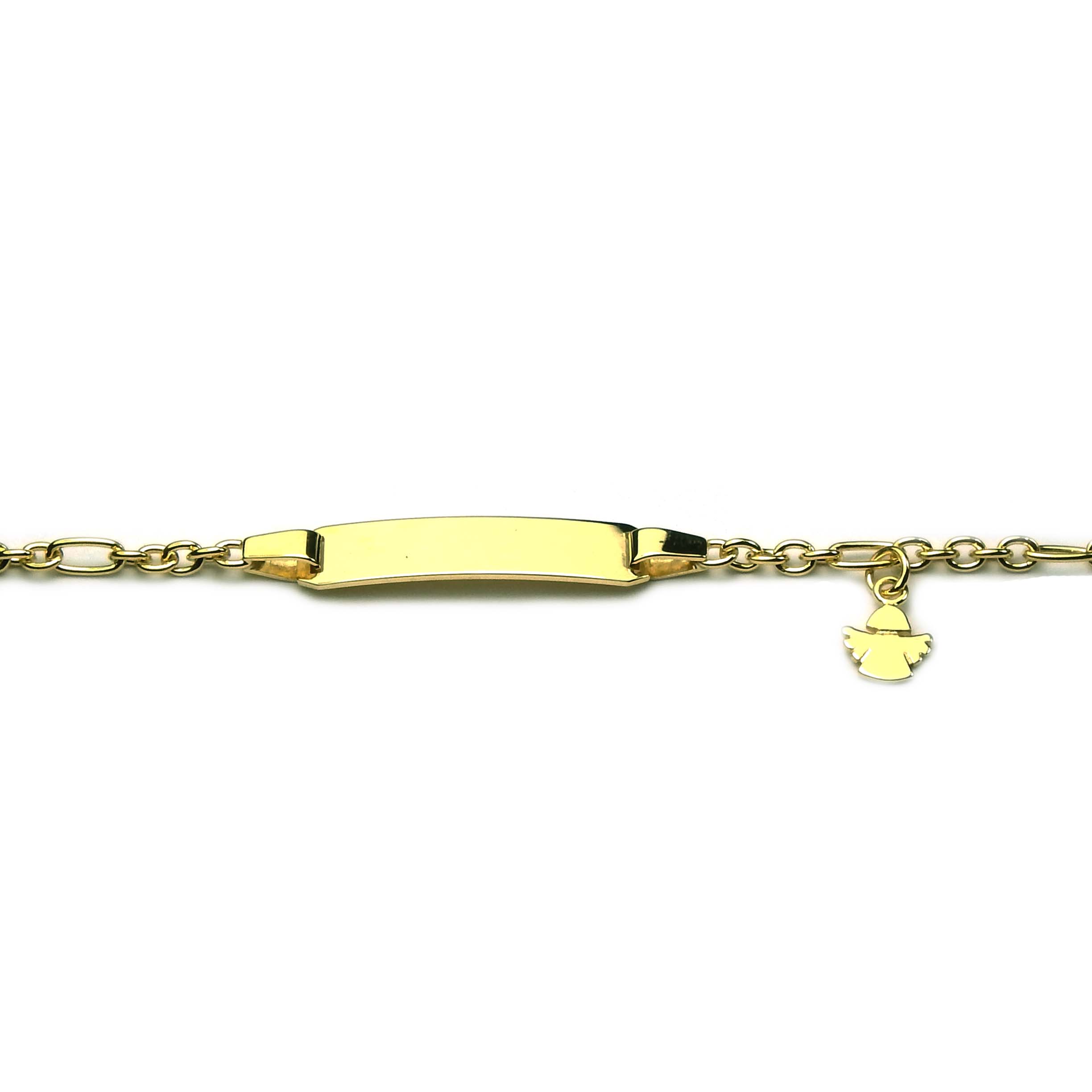 Babyband Gelbgold 585/000 mit Schutzengel-Anhänger