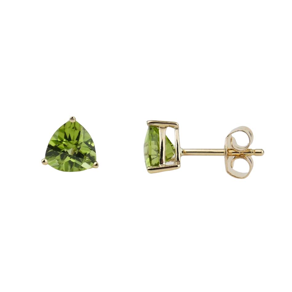 Peridotohrstecker Gelbgold 585/000