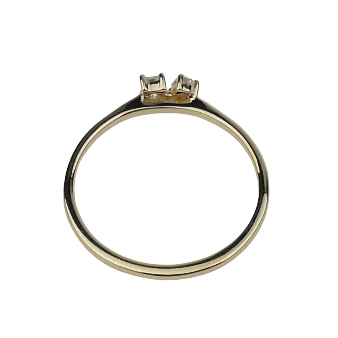 Verlobungsring Gelbgold 585/000 mit Diamanten im Smaragd- und Tropfenschliff