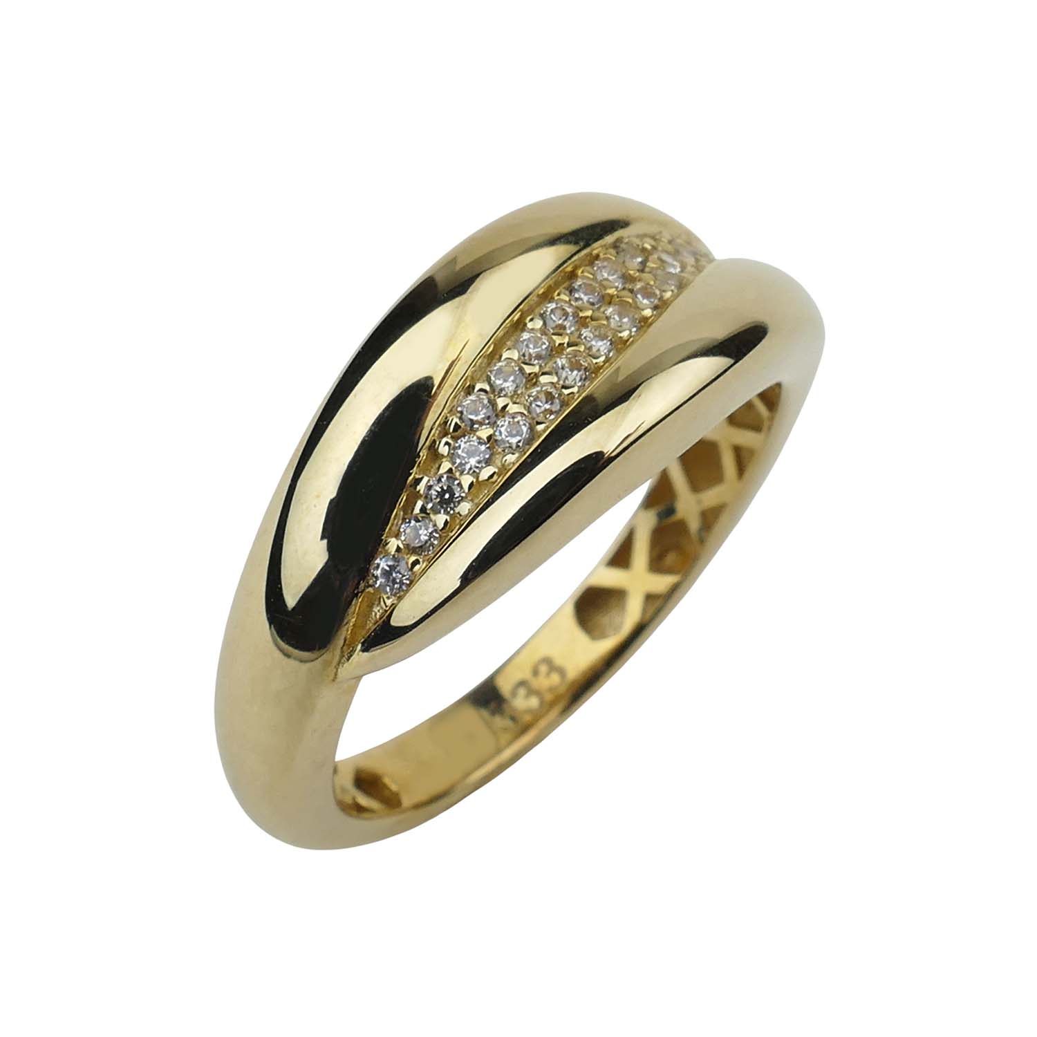 Damenring Gelbgold 333/000 mit Zirkonia