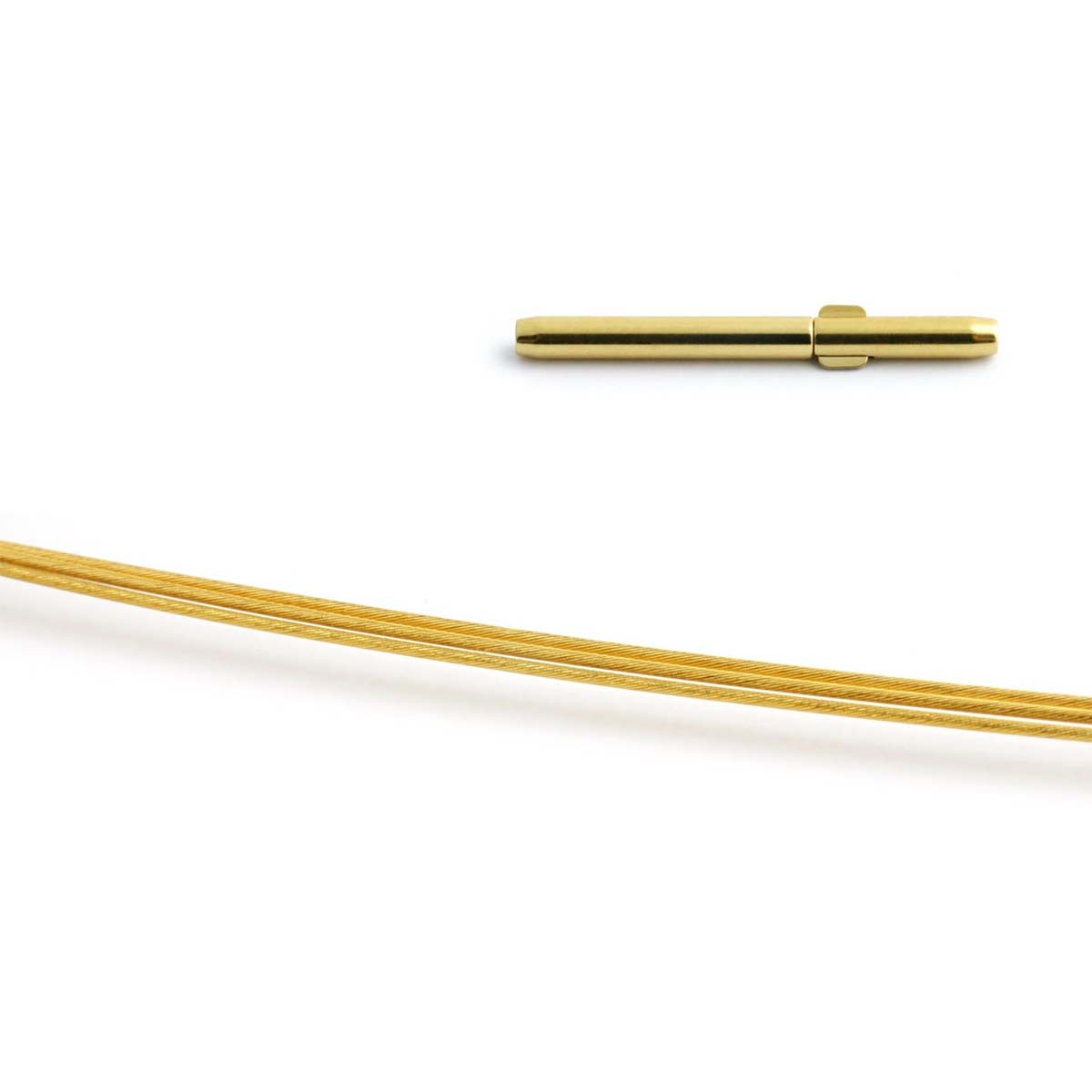 Dreireihiger Halsreif aus vergoldetem Edelstahl mit Doppelclipschließe