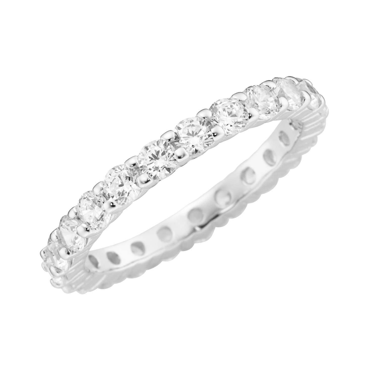 33562 Damenring Weißgold 375/000 mit Zirkonia