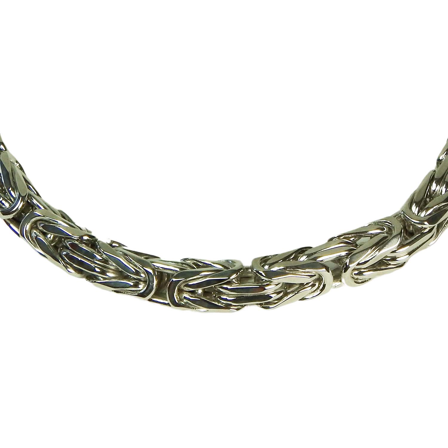31558-1 Massive Königskette aus rhodiniertem Sterlingsilber 6 mm