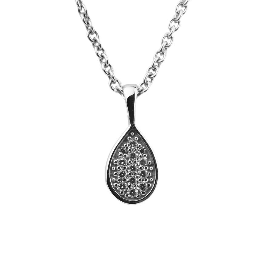 34244 Zirkonia-Anhänger Weißgold 333/000 Tropfen