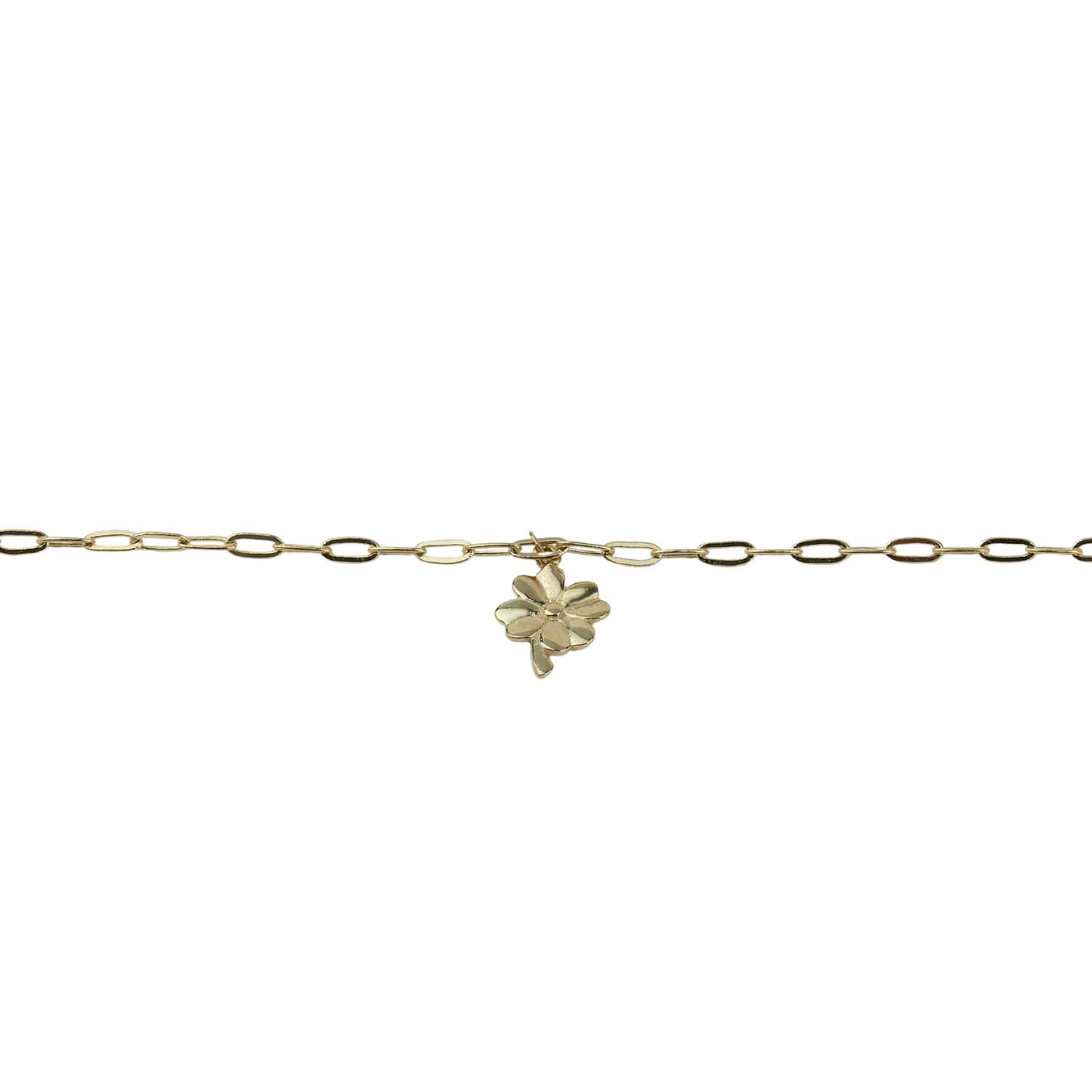 Fußkettchen Gelbgold 333/000 mit Kleeblatt