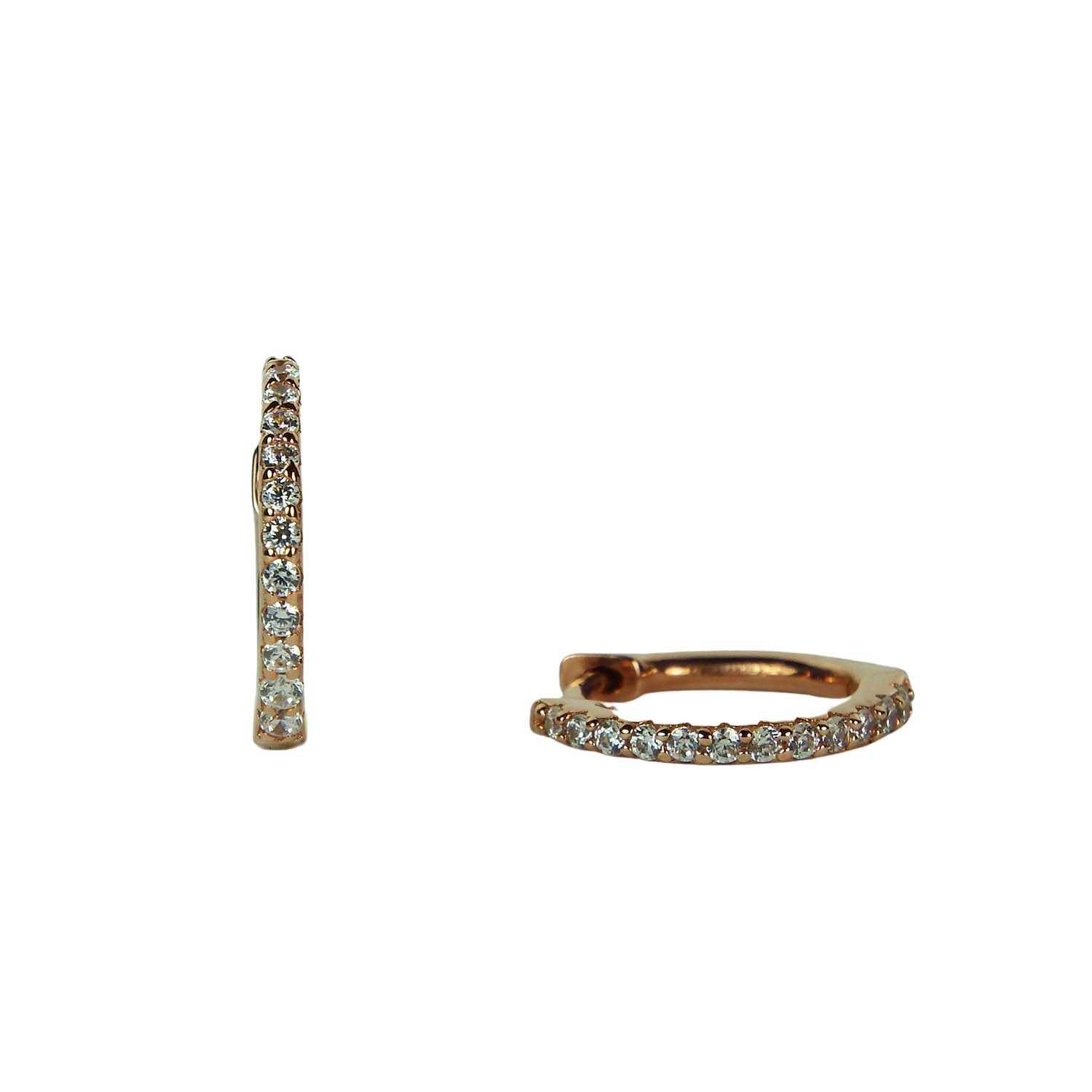 31732 Creolen Sterlingsilber rosé goldplattiert mit Zirkonia