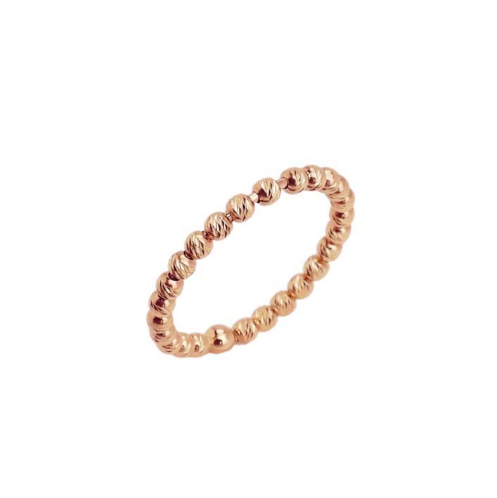 33293 Damenring Roségold 585/000 mit Kügelchen in Glitzeroptik